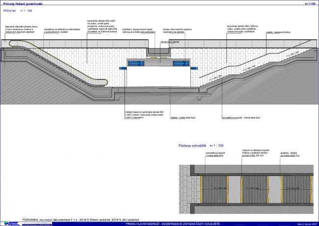 Modernizace ST Praha hl.n. - pklad ezu vstupu na nstupit z podchod
